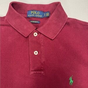 Polo Ralph Lauren Polo Shirt Men’s Small Red Custom Slim Fit Green Pony